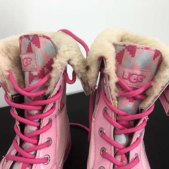 UGG GIRLS size 3 BOOTS BUTTE II PINK WATERPROOF BOOT SHEARLING Snow Rain Winter - Picture 8 of 15